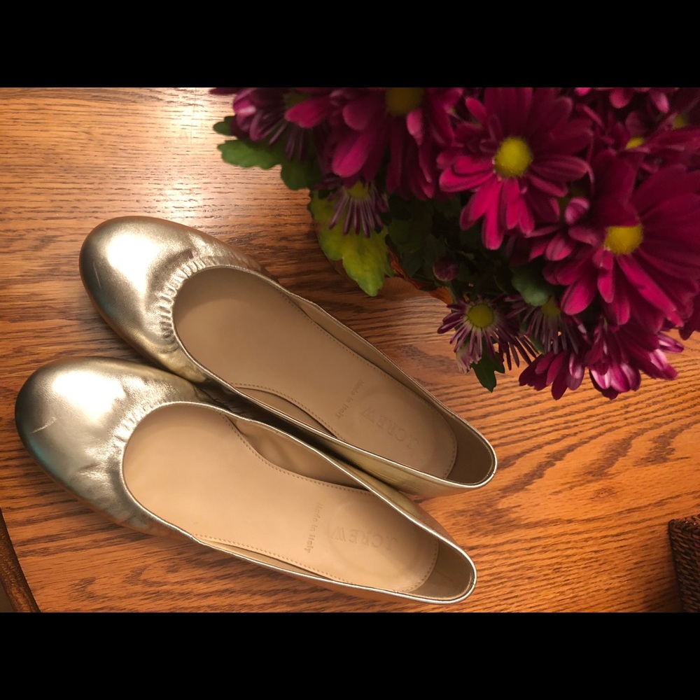 J.Crew Gold Flats